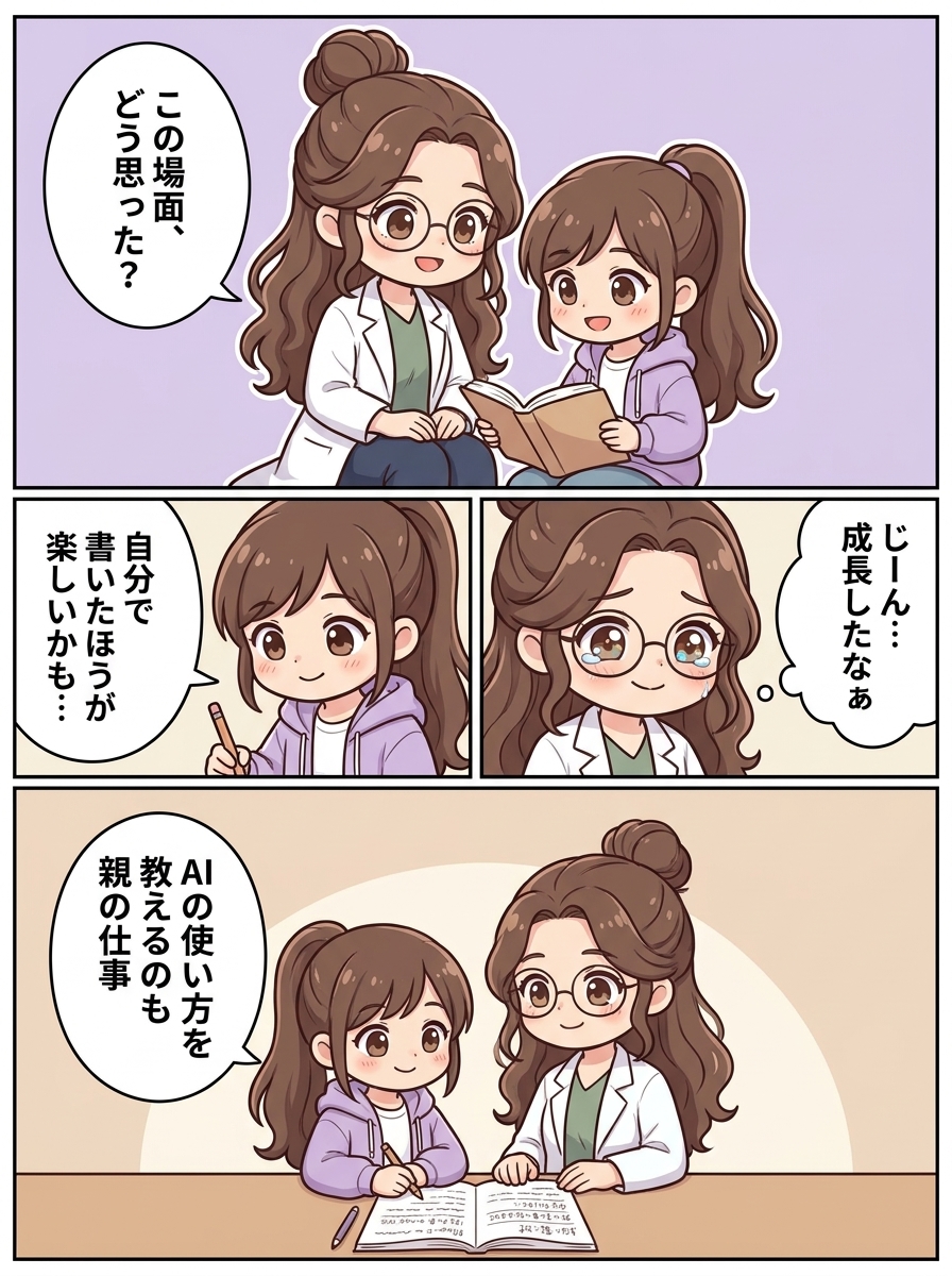 小5の娘がChatGPTで読書感想文を丸写ししようとした話｜怒る前にやったこと 末尾漫画