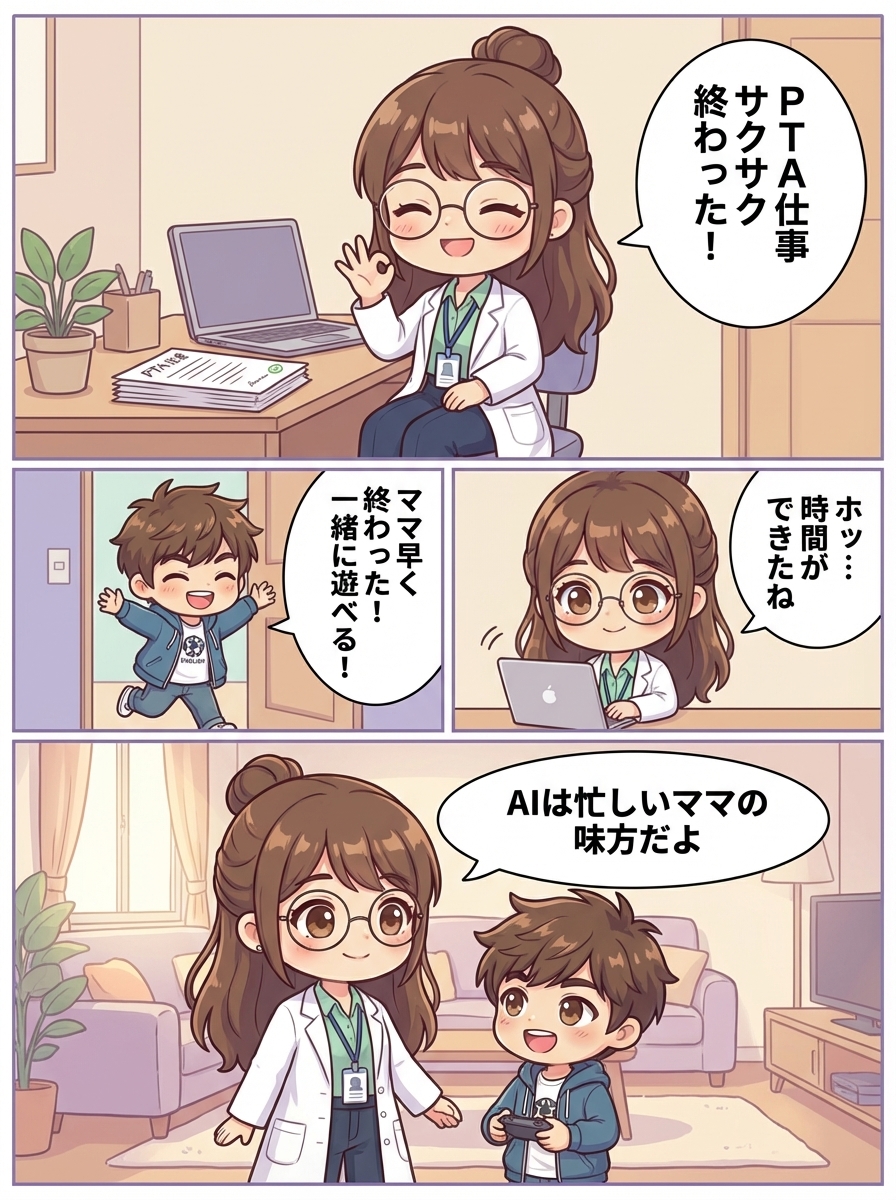 PTA連絡をAIで時短する3つの方法｜コピペで使えるプロンプト付き 末尾漫画